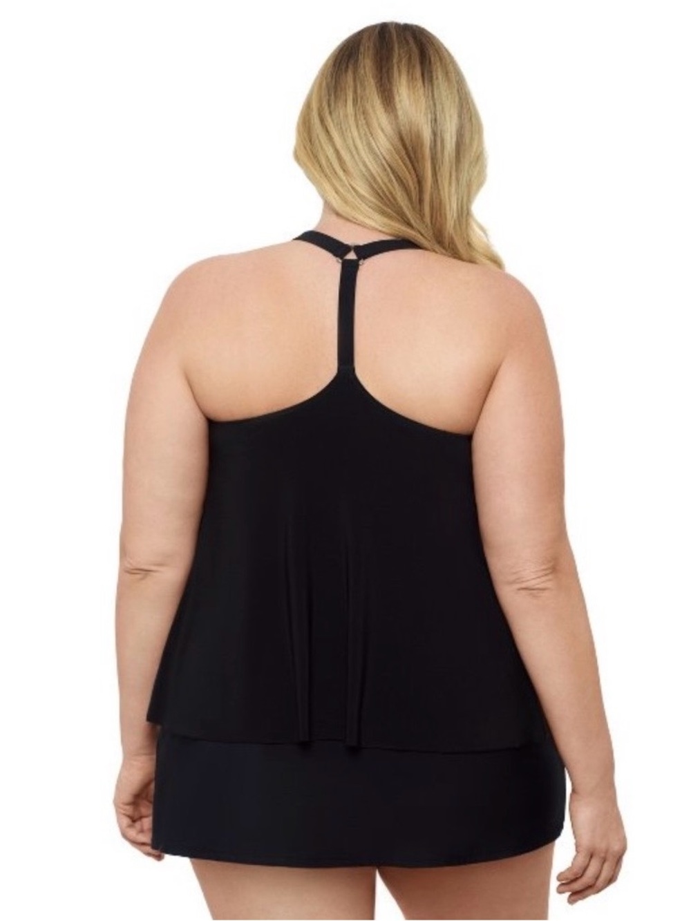 Black Swimwear Y back-tankini top only